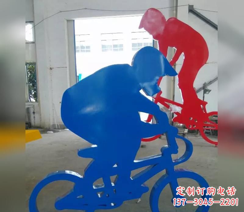 金华不锈钢运动骑·精美自行车雕塑