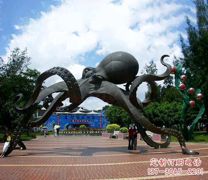 金华不锈钢章鱼雕塑精美艺术品