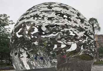 金华不锈钢祥云镂空球拱门雕塑