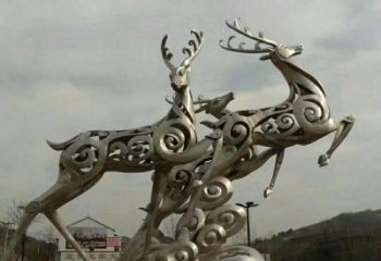 金华梅花鹿雕塑——祥云梅花鹿广场的标志