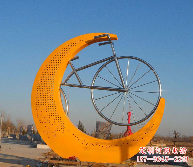 金华不锈钢自行车雕塑一次性看到的艺术经典