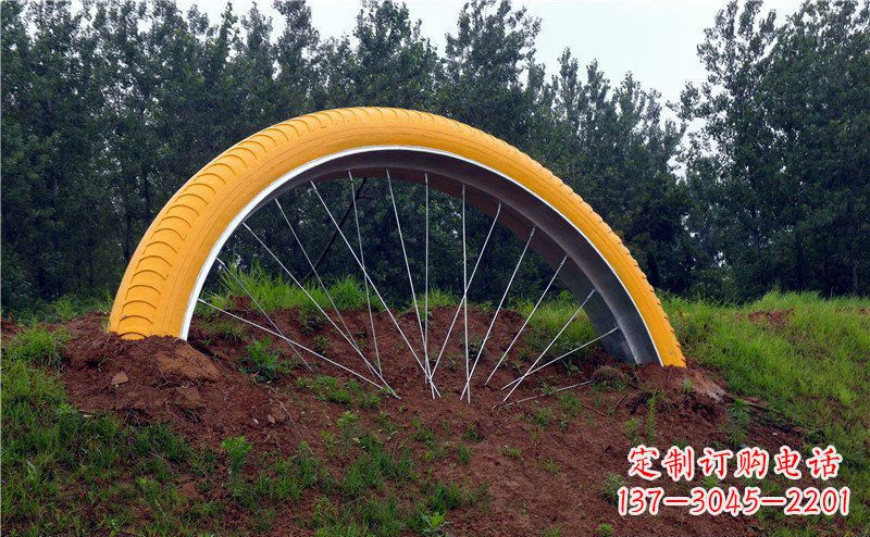 金华不锈钢自行车雕塑——景观美化的象征