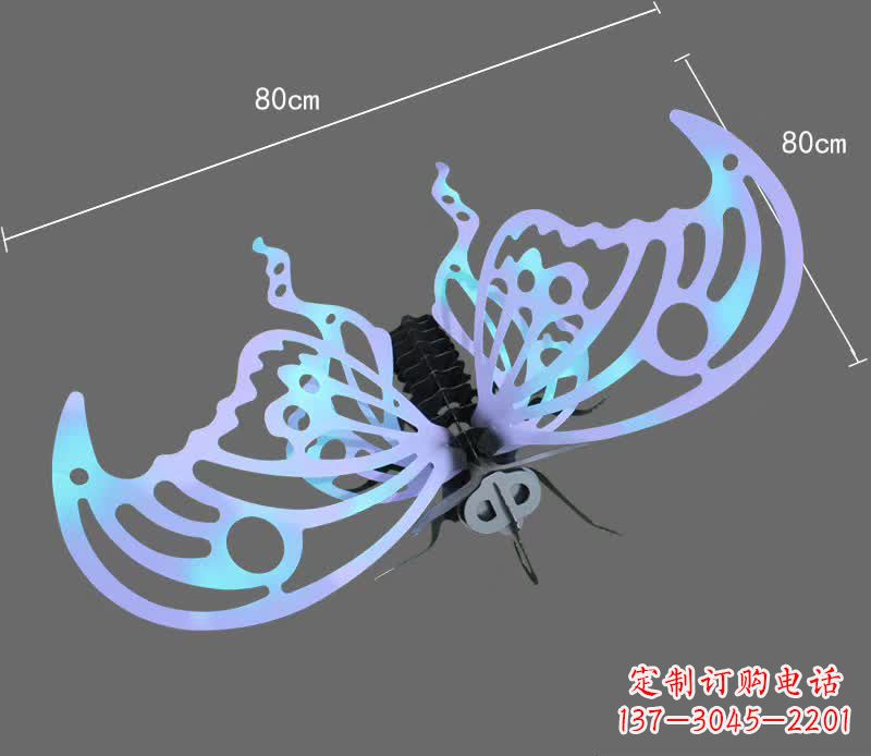 金华彩绘不锈钢蝴蝶雕塑宛如梦幻般的艺术之作