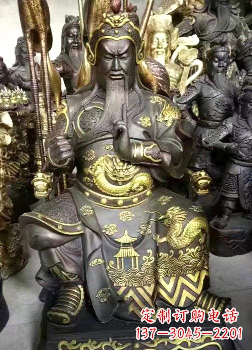 金华彩绘关公神像