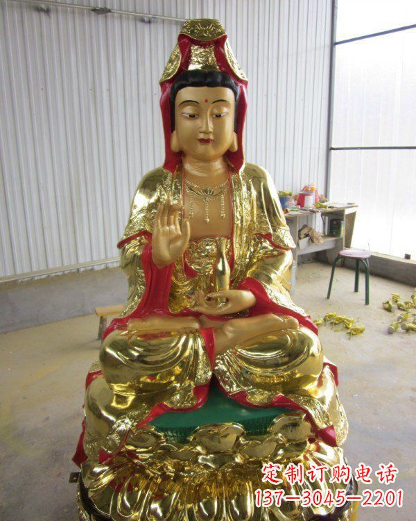 金华彩绘观音菩萨铜雕