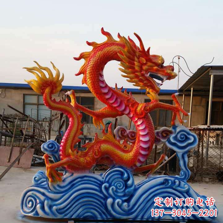 金华彩绘龙神兽动物铜雕