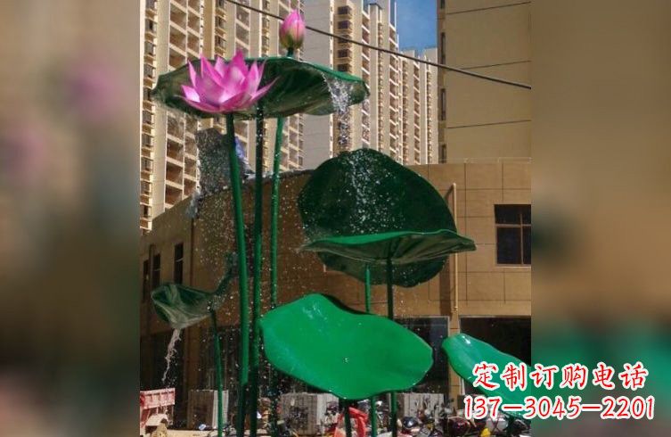金华彩色不锈钢荷花雕塑222