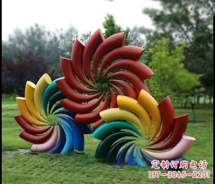 金华彩色不锈钢风车雕塑