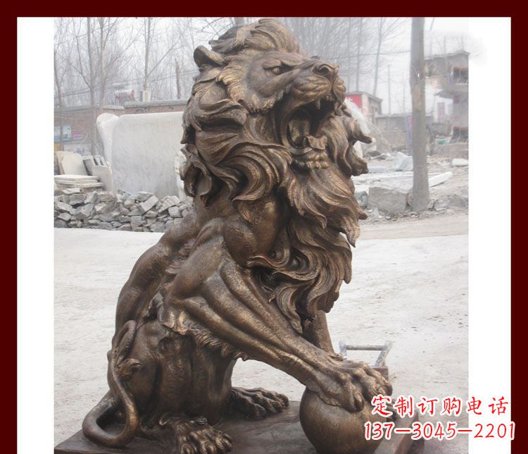 金华传统工艺——踩球欧式狮子铜雕
