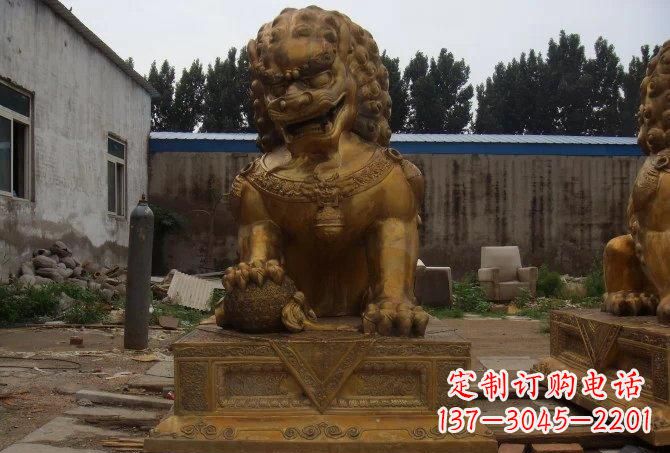 金华静谧的狮子雕塑精美的工艺与精神传承