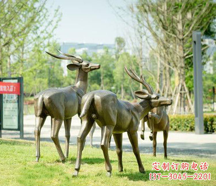 金华藏羚羊公园动物铜雕