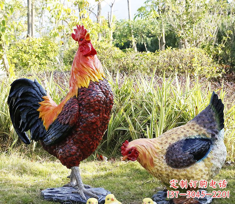 金华公鸡雕塑完美的绿化环境装饰