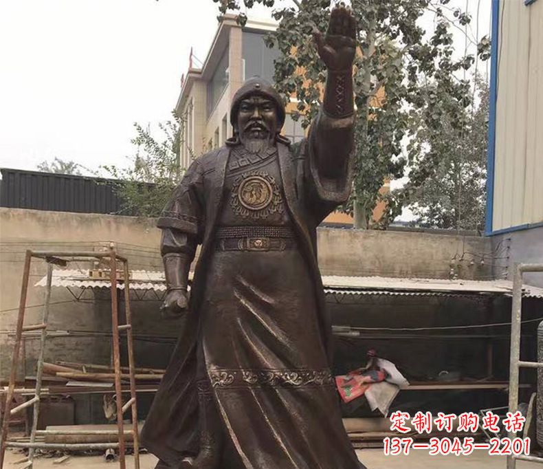 金华传承民族英雄——成吉思汗铜雕