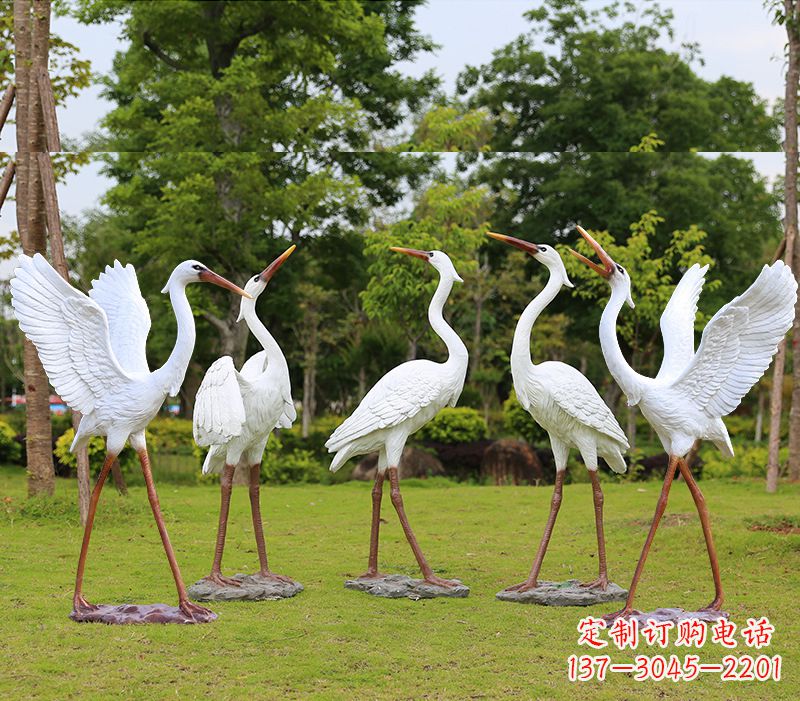 金华成品玻璃钢仙鹤雕塑