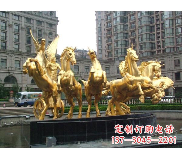 金华城市阿波罗战车铜雕马