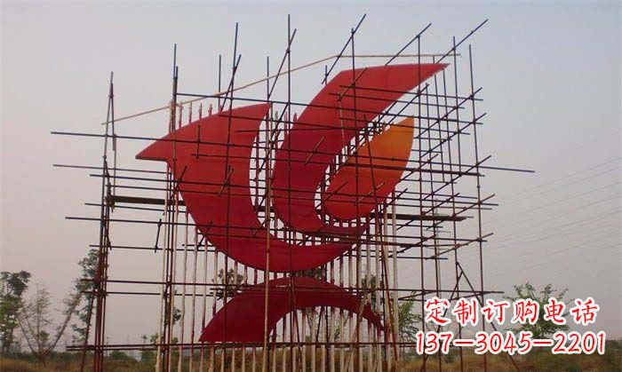 金华城市不锈钢抽象和平鸽雕塑