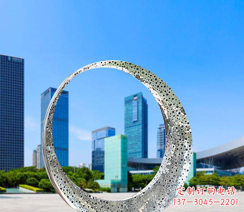 金华美丽圆环——不锈钢灯饰雕塑