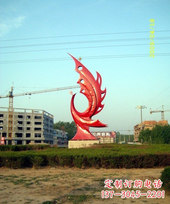 金华不锈钢凤凰雕塑传承传统文化的艺术精品