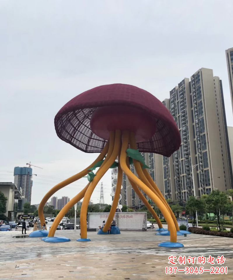 金华城市不锈钢蘑菇景观雕塑