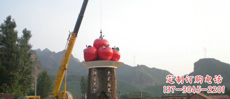 金华不锈钢苹果雕塑缔造城市风采