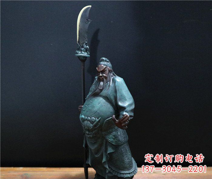 金华玻璃钢仿铜关公雕塑