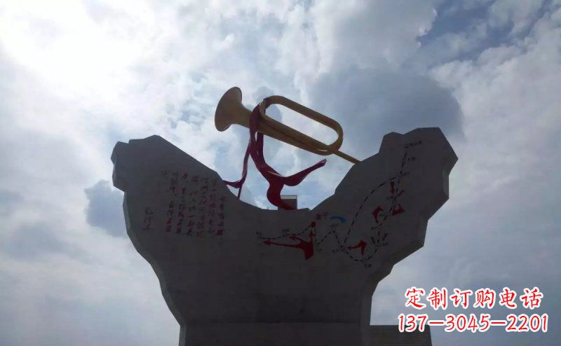 金华革命烈士冲锋号雕塑让革命历史长存