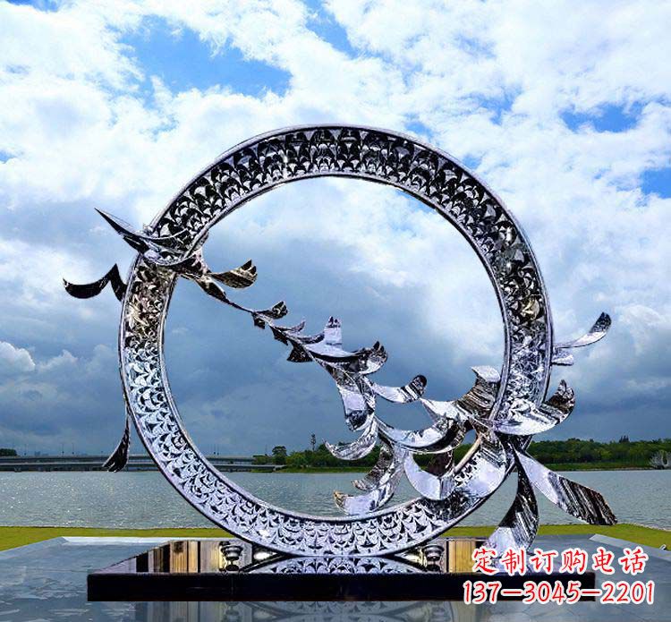 金华抽象不锈钢大雁雕塑