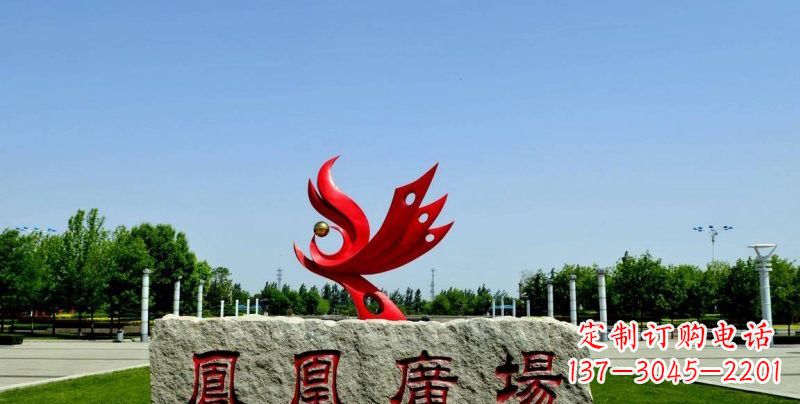 金华不锈钢凤凰雕塑奔放优雅的艺术之作
