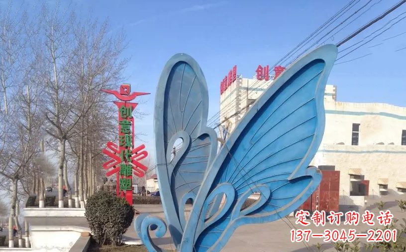 金华抽象不锈钢蝴蝶雕塑把美丽永久定格
