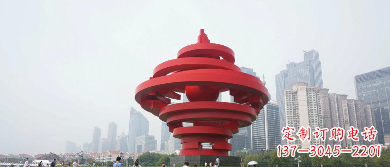 金华火炬雕塑标志五月风光