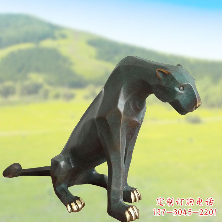 金华精美铜质豹雕塑精致雕刻,精美外形