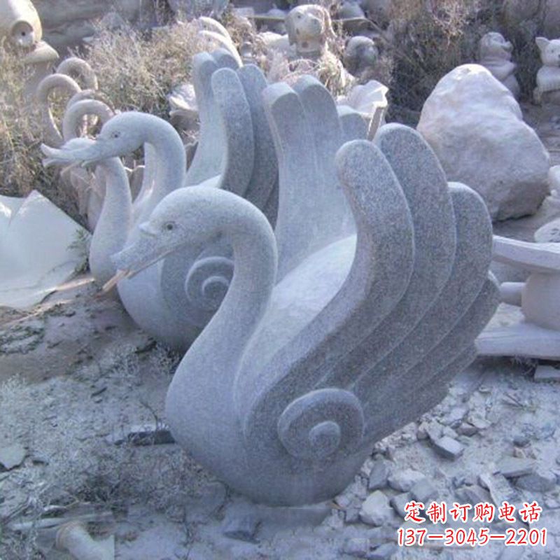 金华抽象喷水天鹅石雕