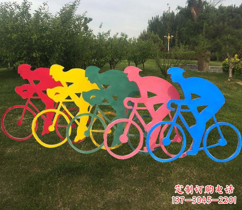 金华自行车雕塑——展现公园美丽