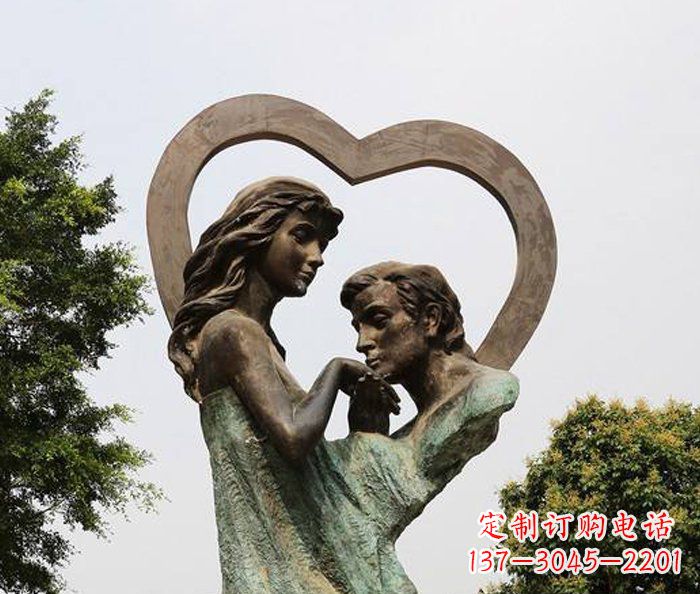 金华抽象情侣心形铜雕