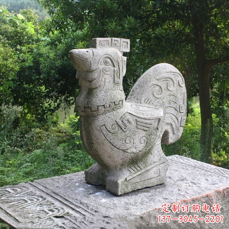 金华抽象生肖酉鸡动物石雕塑
