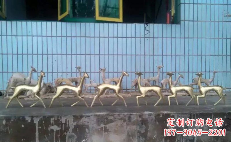 金华抽象小鹿公园动物铜雕