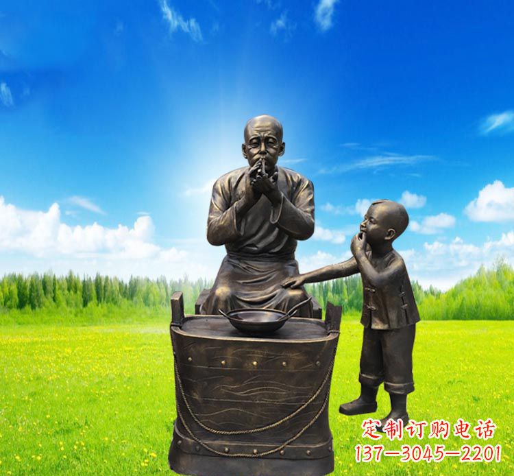 金华糖果小品铜雕吹糖人