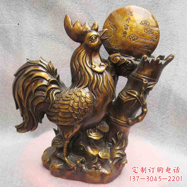 金华纯铜公鸡雕塑引领生肖动物摆件新风尚