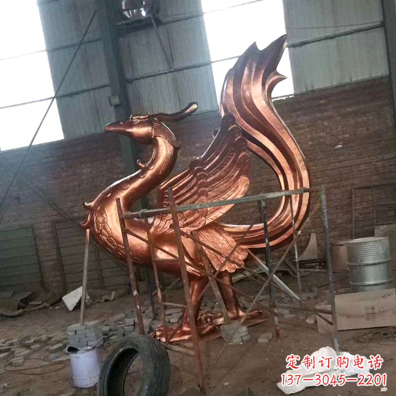 金华纯铜陵光神君朱雀神兽动物雕塑