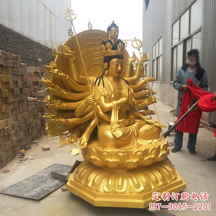 金华纯铜鎏金千手观音