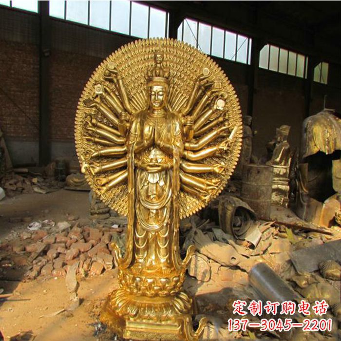 金华纯铜千手观音雕塑