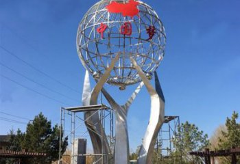 金华城市之星——不锈钢地球仪雕塑