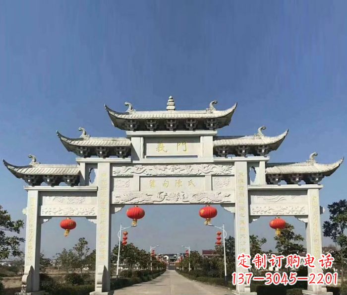 金华传承百年,村口牌楼雕塑的历史