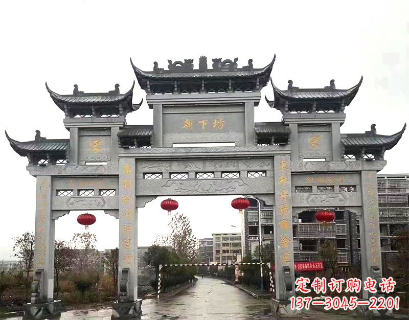 金华村庄石牌坊雕刻传统工艺的精美瑰宝