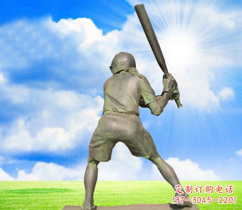 金华打棒球公园人物铜雕