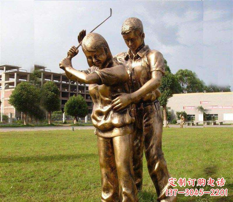 金华打保龄球人物铜雕
