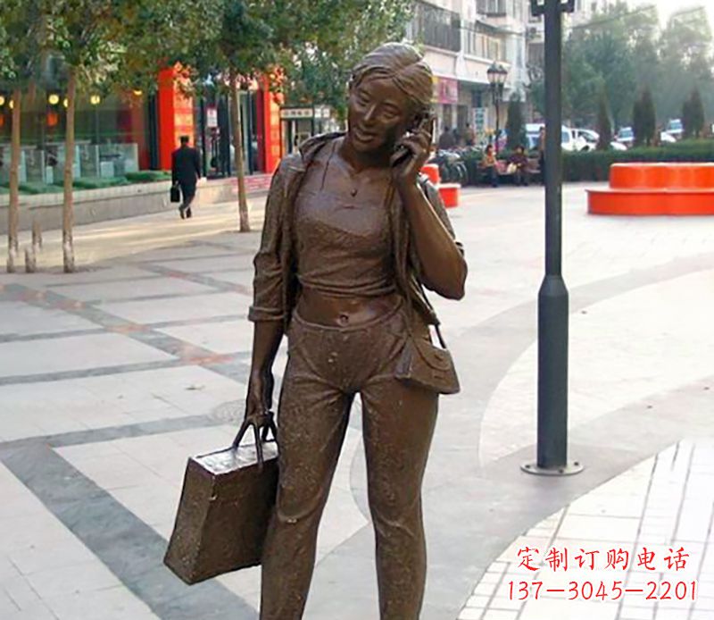 金华打电话女人现代人物雕塑