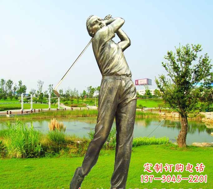 金华打高尔夫球人物铜雕222