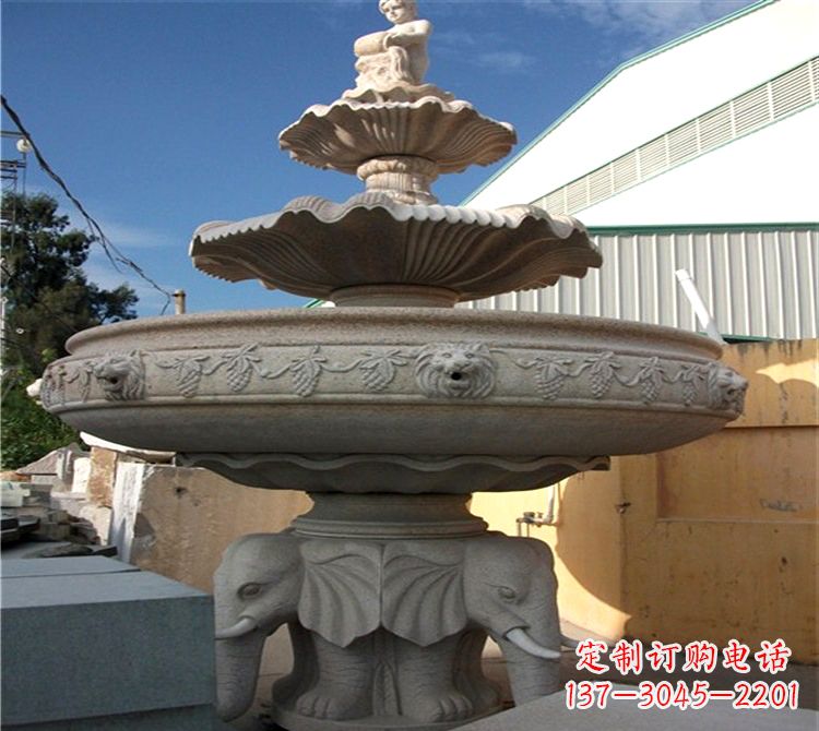 金华雕刻出美景大钵石雕塑的天鹅