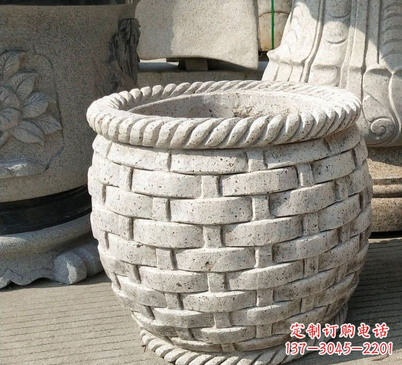 金华大理石雕塑水缸